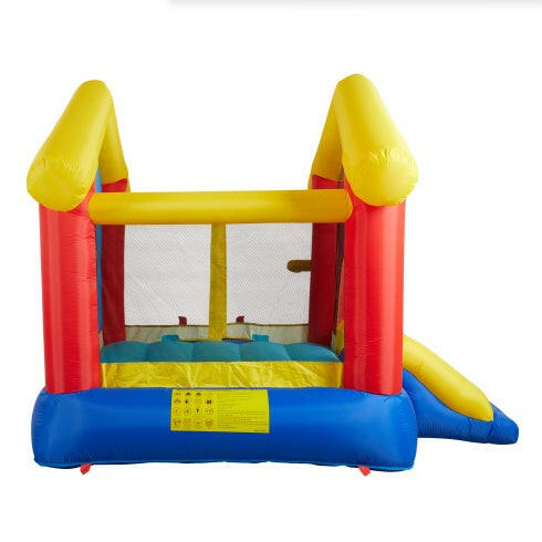 8 In 1 Inflatable Bounce House With Blower Basketball Hoop Ocean Balls Ring-toss Game Target And Sticky Ball Game For Kids.