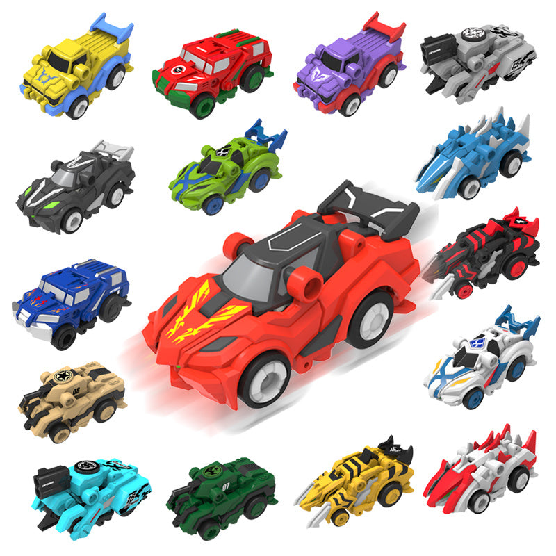 Creative Jumping Warrior Deformation Battle Toy Car Bounce Transformation Robot New Anime PVC Action Figures Boys Toys Game Set.