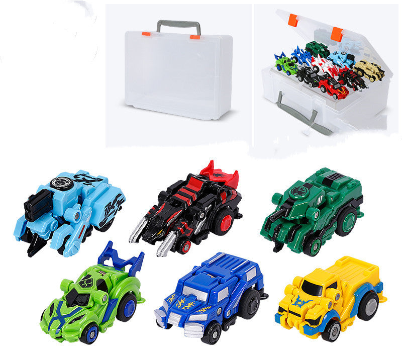 Creative Jumping Warrior Deformation Battle Toy Car Bounce Transformation Robot New Anime PVC Action Figures Boys Toys Game Set.