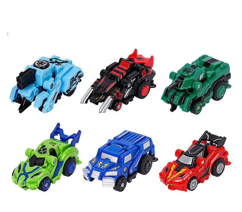 Creative Jumping Warrior Deformation Battle Toy Car Bounce Transformation Robot New Anime PVC Action Figures Boys Toys Game Set.