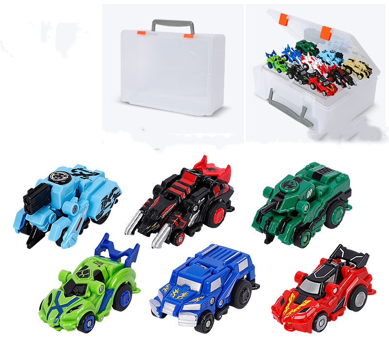 Creative Jumping Warrior Deformation Battle Toy Car Bounce Transformation Robot New Anime PVC Action Figures Boys Toys Game Set.