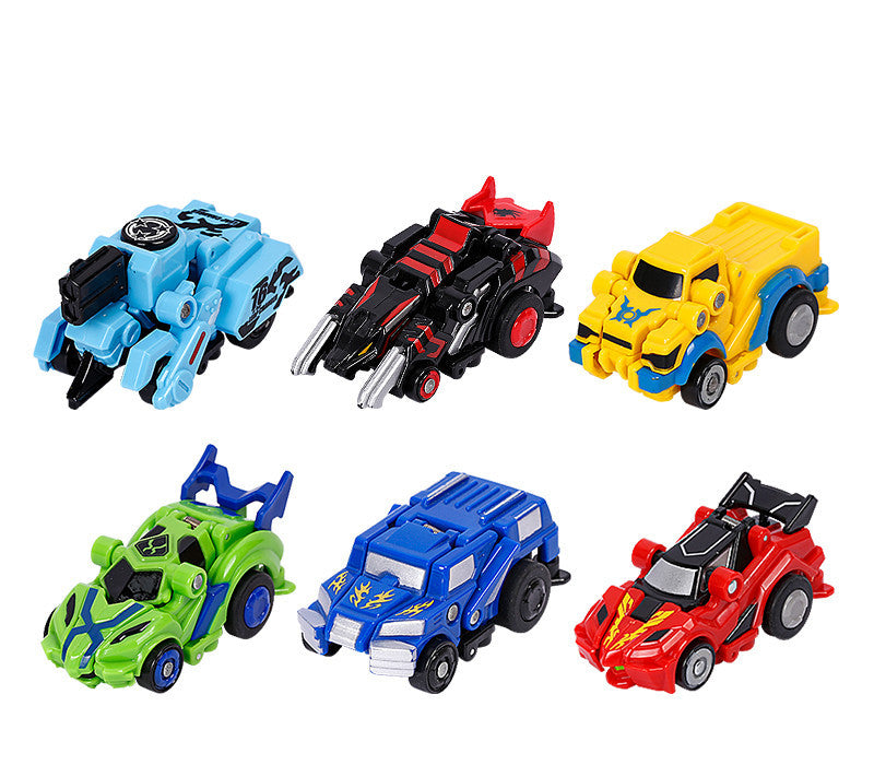 Creative Jumping Warrior Deformation Battle Toy Car Bounce Transformation Robot New Anime PVC Action Figures Boys Toys Game Set.