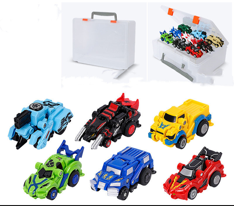 Creative Jumping Warrior Deformation Battle Toy Car Bounce Transformation Robot New Anime PVC Action Figures Boys Toys Game Set.