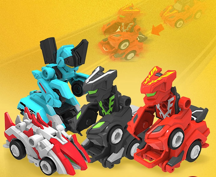 Creative Jumping Warrior Deformation Battle Toy Car Bounce Transformation Robot New Anime PVC Action Figures Boys Toys Game Set.