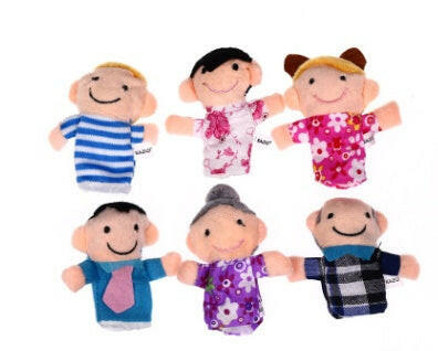 A set of 6 pieces of love each other, a family of fingers, a family of six early childhood puppet toys.