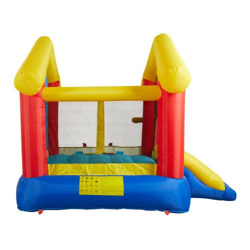 8-in-1 Inflatable Bounce House With Blower Basketball Stand Ocean Ball Throwing Ring Game Target And Sticky Ball Game For Kids.