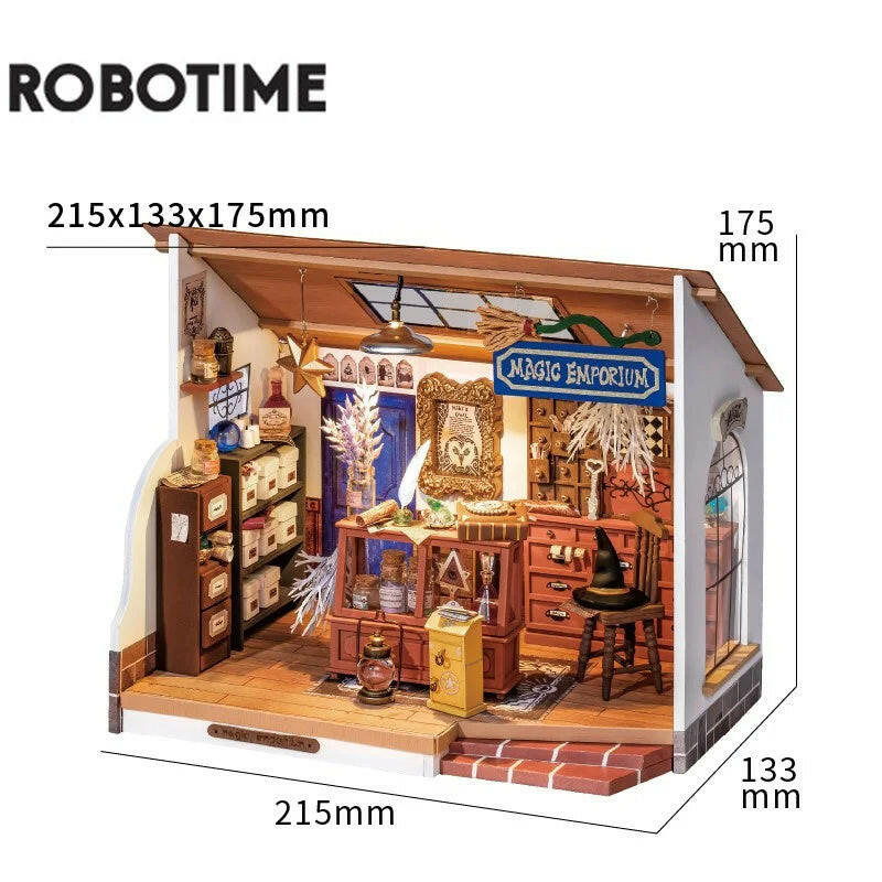 Robotime DIY Doll House With Furniture Children Green Miniature Dollhouse Wooden Kits Assemble Toy Xmas Brithday Gifts.