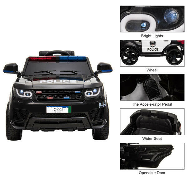 JC002 Police Car Dual Drive 30Wx2 Battery 12V 7AHx1 With Remote Control With Microphone.