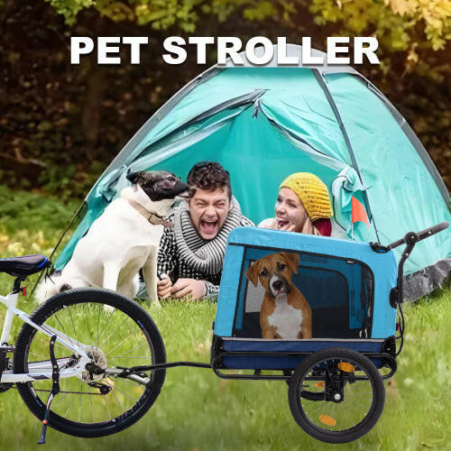 Outdoor Heavy Duty Foldable Utility Pet Stroller Dog Carriers Bicycle Trailer.