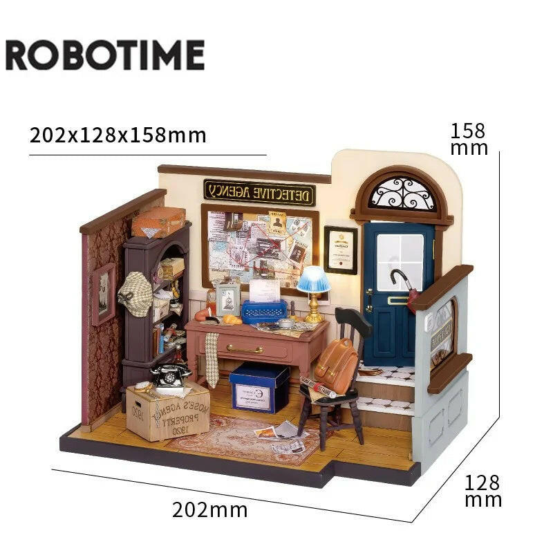 Robotime DIY Doll House With Furniture Children Green Miniature Dollhouse Wooden Kits Assemble Toy Xmas Brithday Gifts.