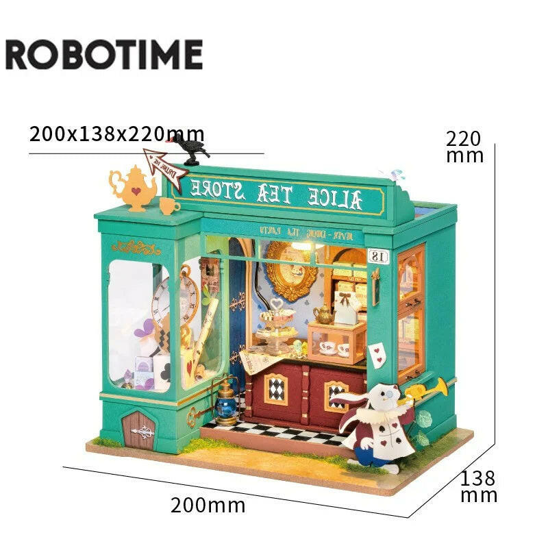 Robotime DIY Doll House With Furniture Children Green Miniature Dollhouse Wooden Kits Assemble Toy Xmas Brithday Gifts.