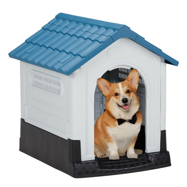 26inch Blue & White PVC Spire House Type Shutters Cat & Dog House.