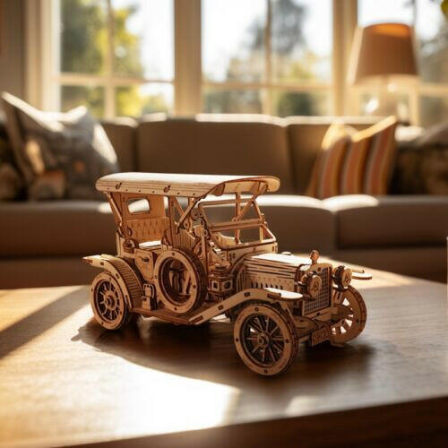 ROKR 3D Wooden Puzzle DIY Model Vintage Car MC801 Building Toys Gifts For Teens.