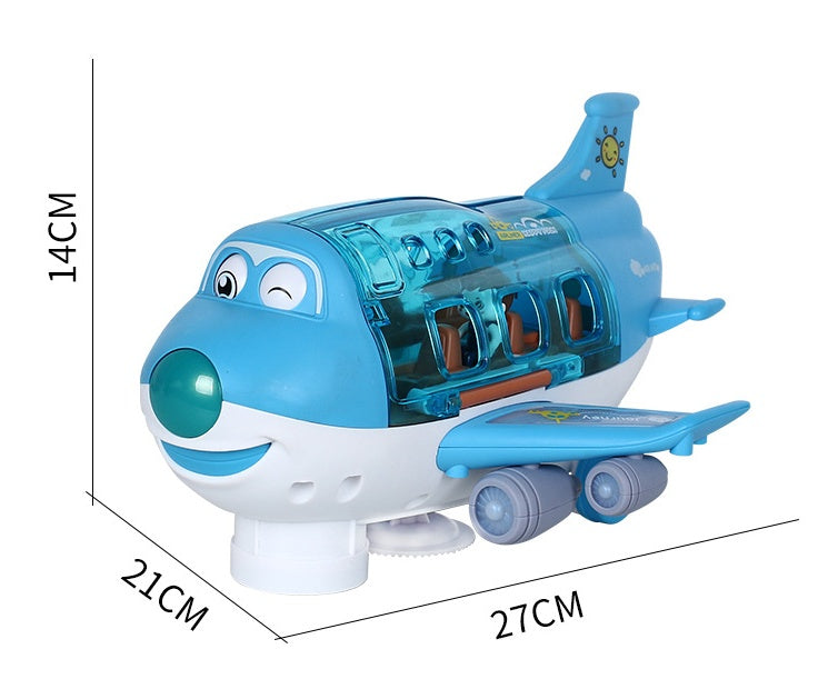 360 Rotating Electric Plane Airplane Toys For Kids Bump And Go Action Toddler Toy Plane With LED Flashing Light Sound For Boys.