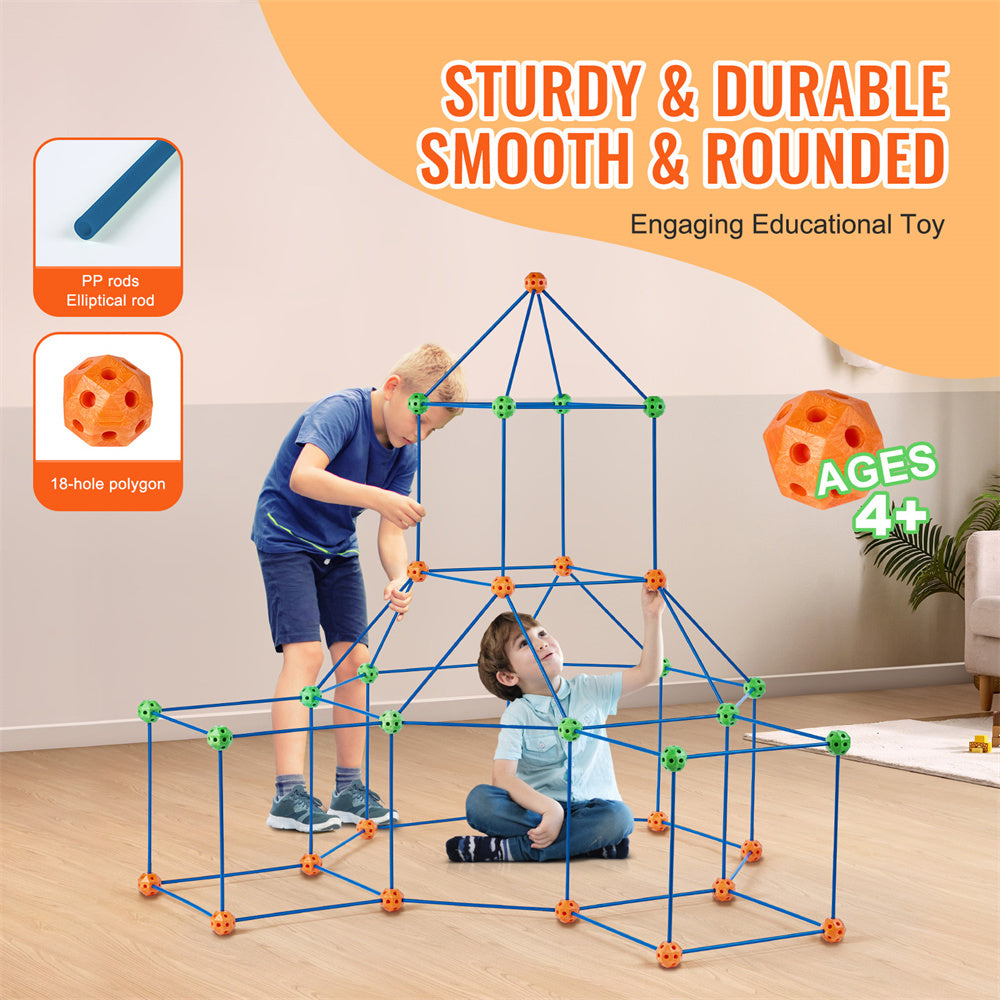 VEVOR Tent Fort Building Kit For Kids STEM Construction Toy Set Castle 120PCS.