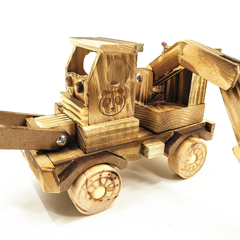 Wooden Excavator Model Toy Large Toy.