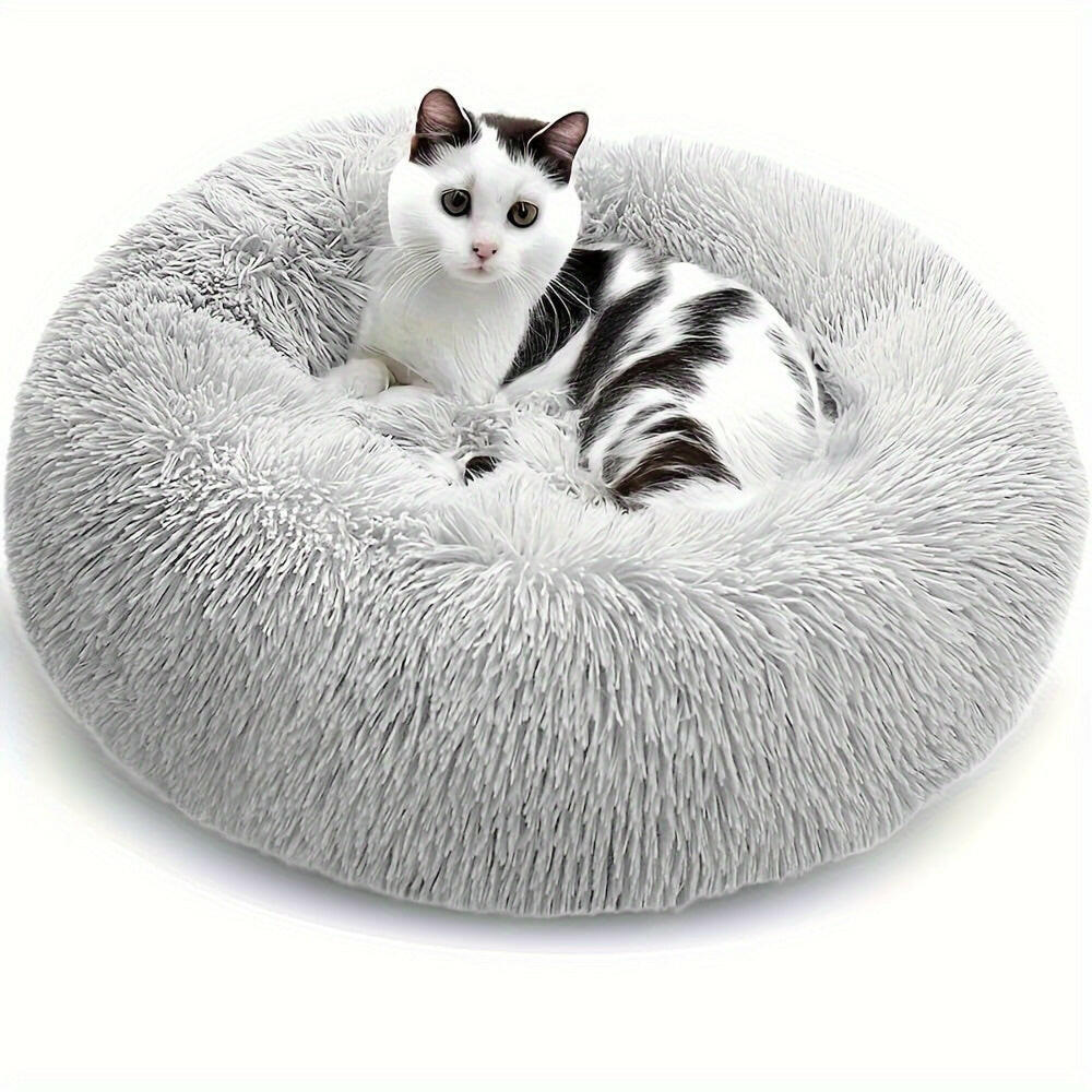 Non-Slip Dog Or Cat Beds Multiple Sizes, Calming Pet Beds For Indoor Cat Kennel Bed Pet Sofa, Round Cushion Cuddler Puppy Sofa, Machine Washable.