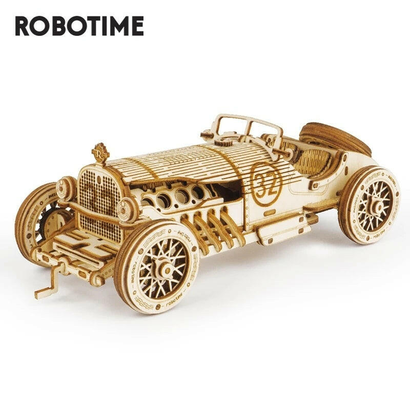 Car 3D Wooden Puzzle Game Assembly Racing Children's Toys.