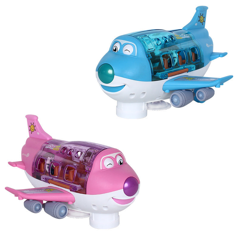 360 Rotating Electric Plane Airplane Toys For Kids Bump And Go Action Toddler Toy Plane With LED Flashing Light Sound For Boys.