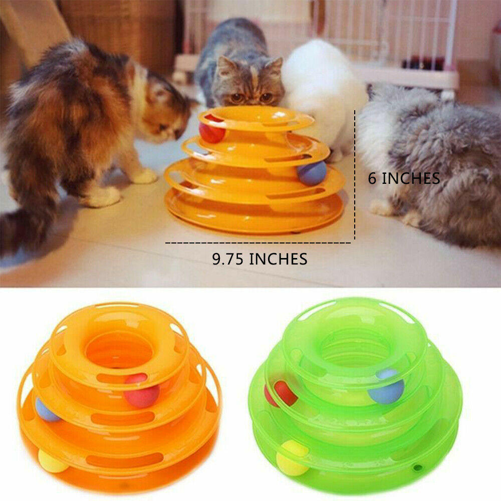 Pet Cat Crazy Ball Disk Interactive Toys Amusement Plate Trilaminar Funny Toy.