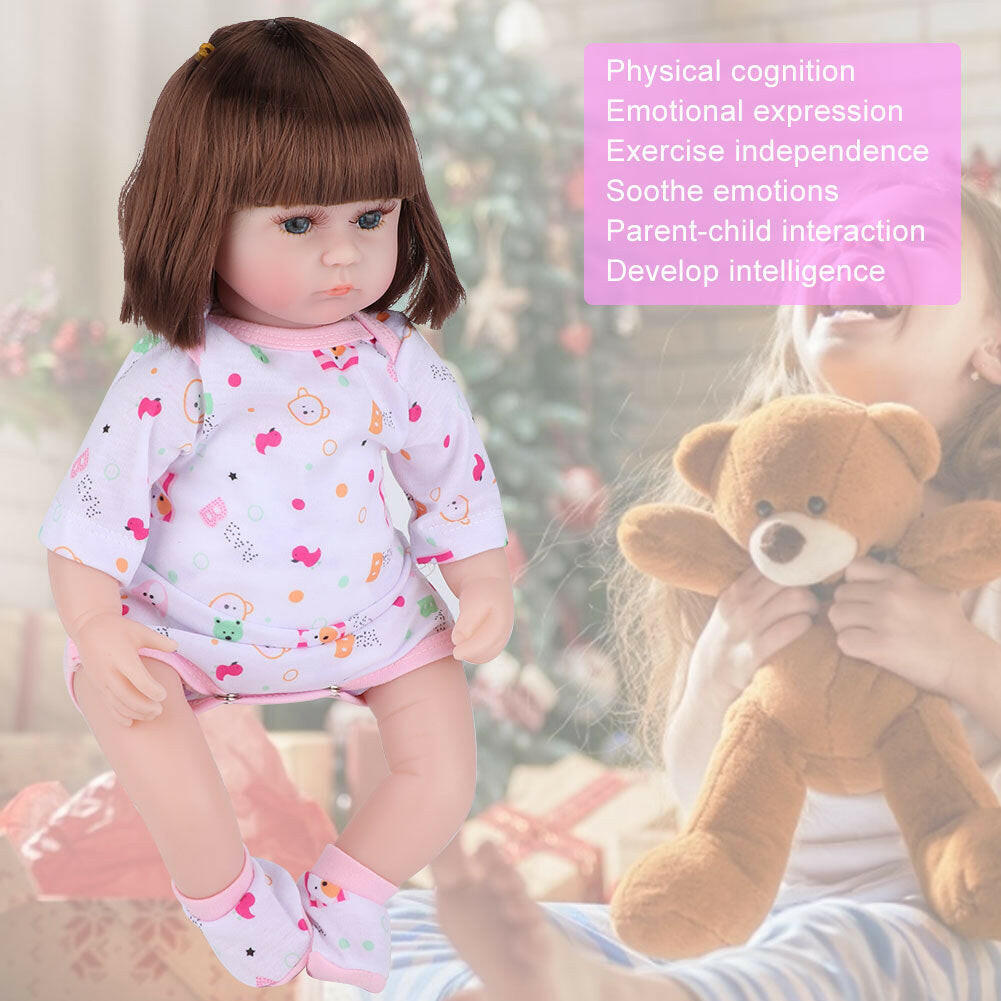 Reborn Infants Dolls Vinyl Full Body Lifelike Baby Dolls for Children GiftRose Red.