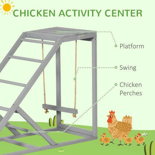 Swing Set With Chicken Perch And Hen Ladder, Chicken Coop Toys.