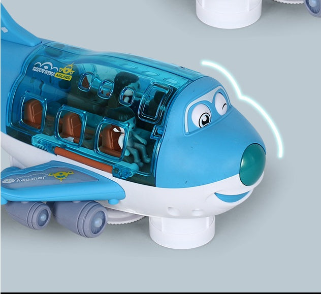 360 Rotating Electric Plane Airplane Toys For Kids Bump And Go Action Toddler Toy Plane With LED Flashing Light Sound For Boys.