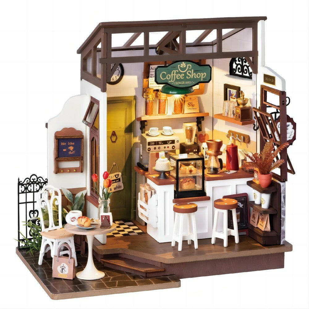 Robotime DIY Doll House With Furniture Children Green Miniature Dollhouse Wooden Kits Assemble Toy Xmas Brithday Gifts.