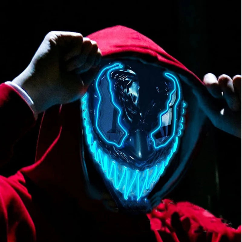 Horror Halloween GlowMasks Led Luminous Scream Venom Mask Carnival Masquerade Party Cosplay Scorpion Mask New