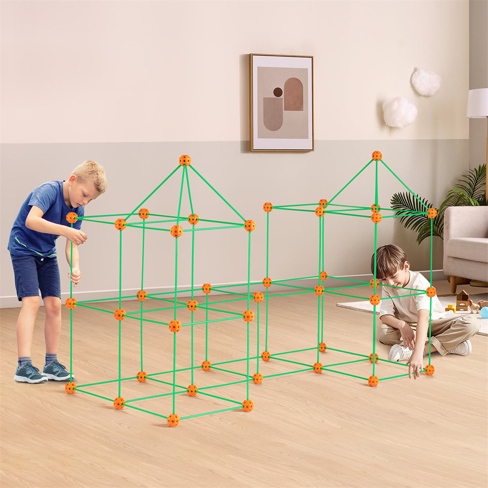 VEVOR Tent Fort Building Kit For Kid Glow In The Dark STEM Construction Toy 140P.