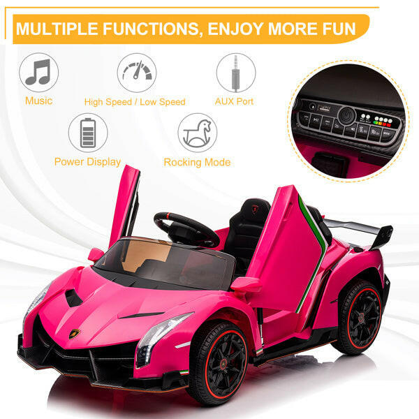 LEADZM Dual Drive 12.00V 4.5AH Roadster With 2.4G Remote Control Rose Veneno.