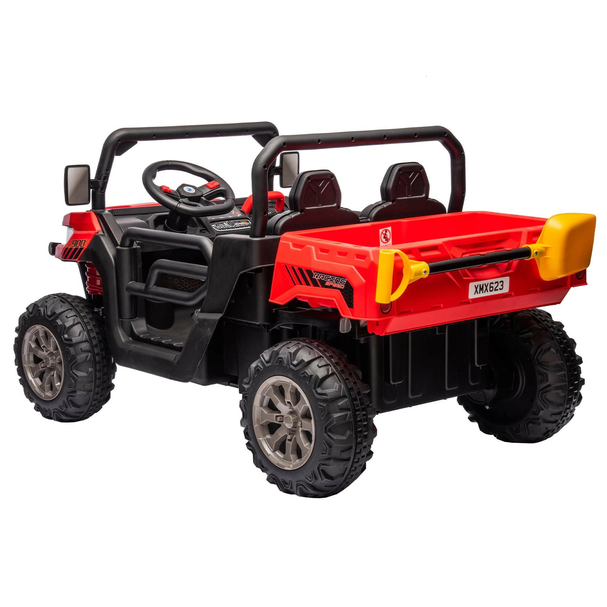 24V Ride On Truck 2 Seater Ride On UTV With 2x200W Motor Ride On Dump Truck With Dump Bed Shovel Ride On Car With Remote Control Electric Vehicle With Non Slip Tyre For Boys Girls.