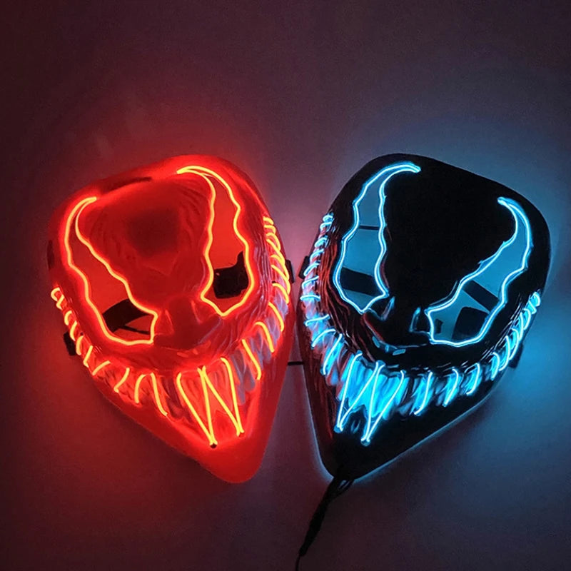 Horror Halloween GlowMasks Led Luminous Scream Venom Mask Carnival Masquerade Party Cosplay Scorpion Mask New