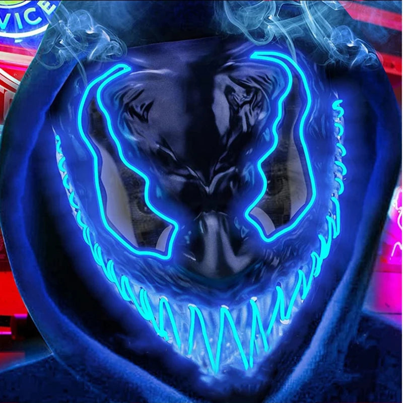 Horror Halloween GlowMasks Led Luminous Scream Venom Mask Carnival Masquerade Party Cosplay Scorpion Mask New