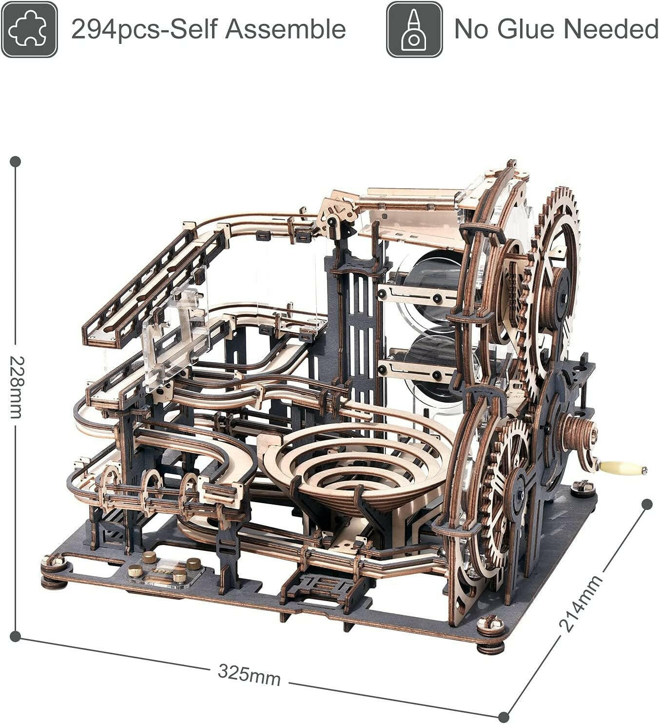 Robotime ROKR Marble Night City 3D Wooden Puzzle Games Assembly Waterwheel Model Toys For Children Kids Birthday Gift.