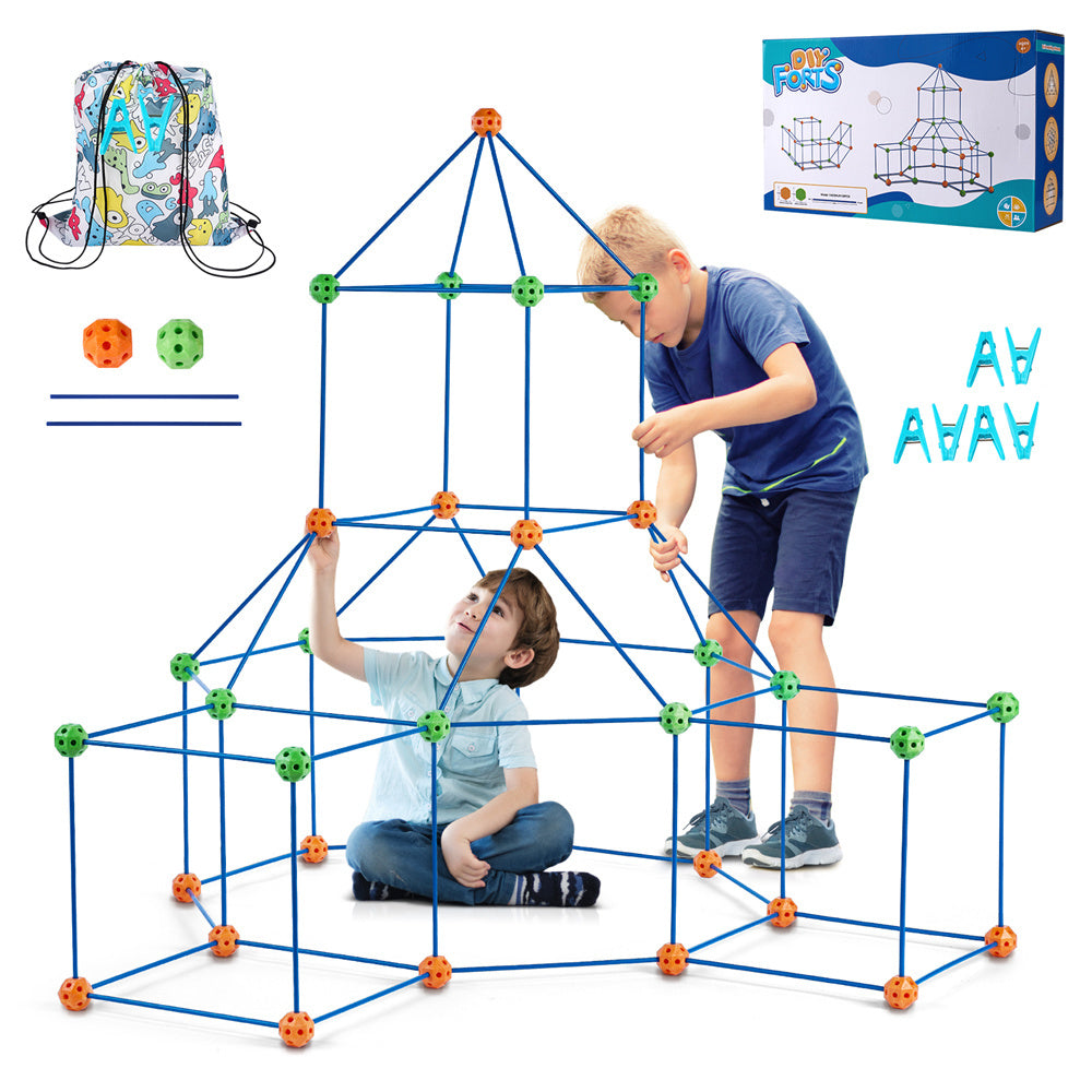 VEVOR Tent Fort Building Kit For Kids STEM Construction Toy Set Castle 120PCS.