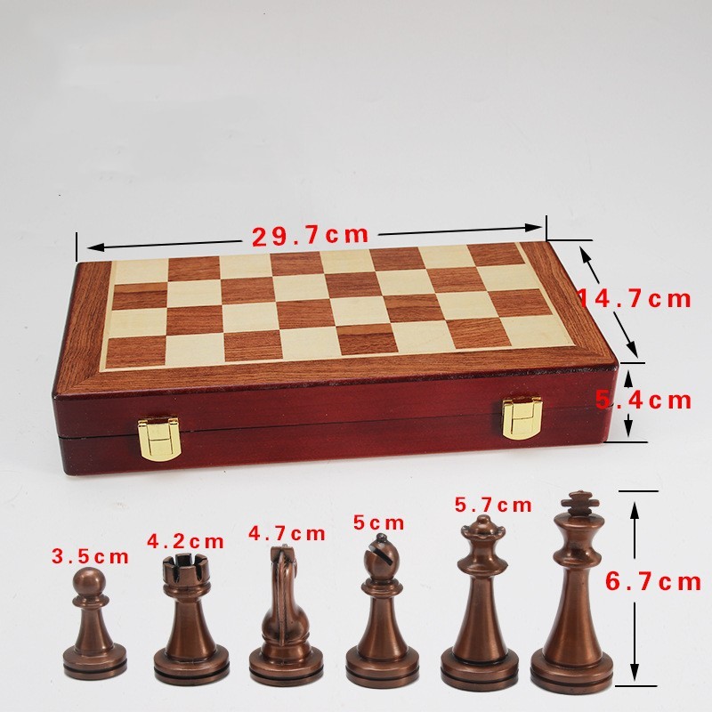 Chess European Metal Alloy Competitive Educational Toy Folding Board - Image 4