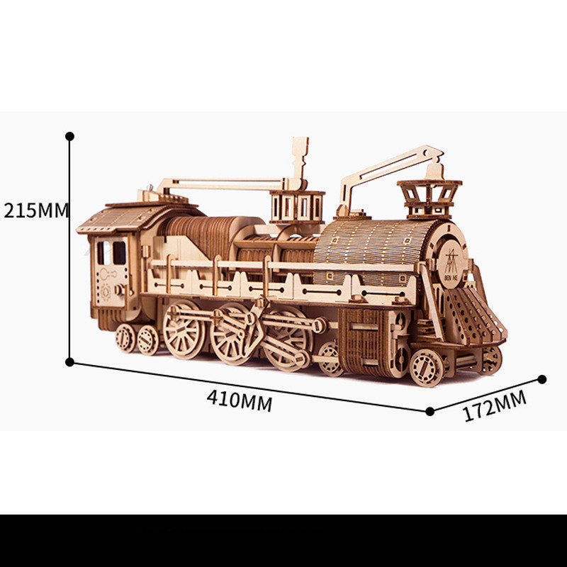 3D Wooden Steam Train Model Puzzle - Image 4