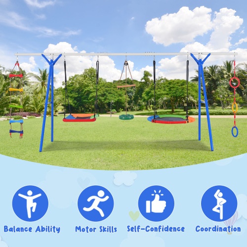 5-in-1 Outdoor Toddler Swing Set - Image 9