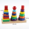 Rainbow Three Column Tower Wooden Educational Toy