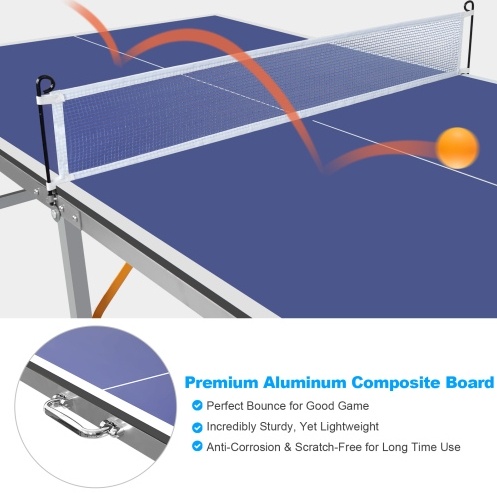 6ft Mid-Size Table Tennis Table Foldable - Image 7