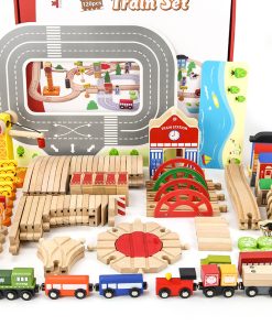 120-Piece Wooden Train Track Set