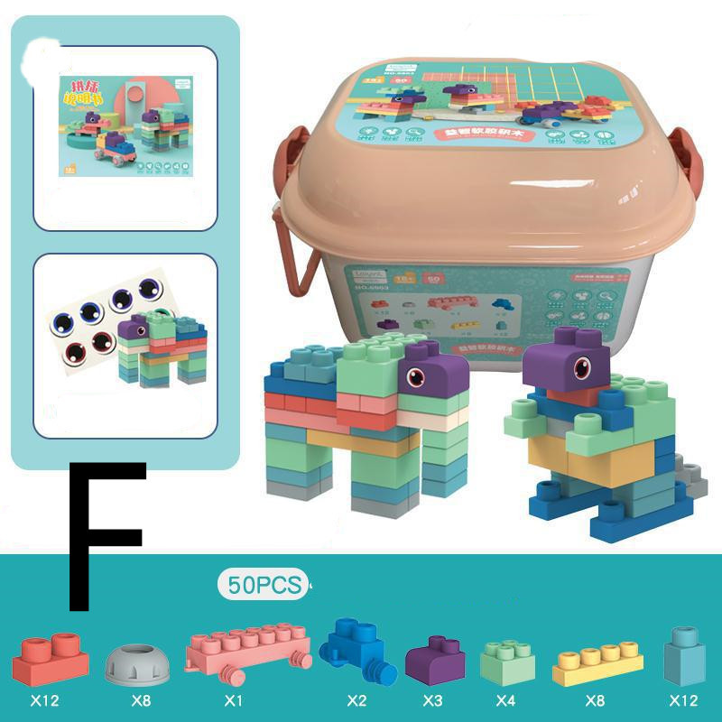 Large-particle Educational Baby Toy Soft Rubber Building Blocks - Image 3
