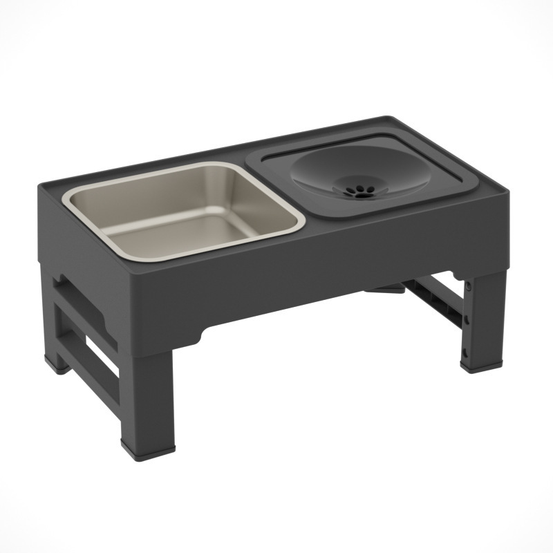 Dog Double Bowls Stainless Stand Adjustable Height - Image 7