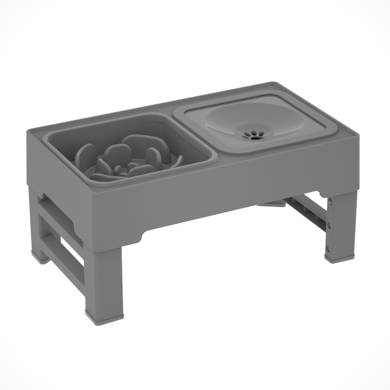 Dog Double Bowls Stainless Stand Adjustable Height - Image 4