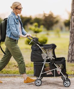4-Wheeled Double-Decker Style Pet Strollers
