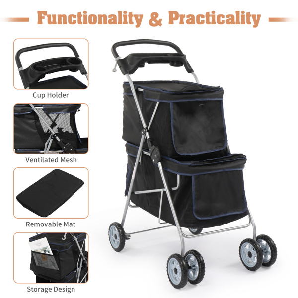 4-wheeled Double-decker Style, Pet Strollers - Image 7