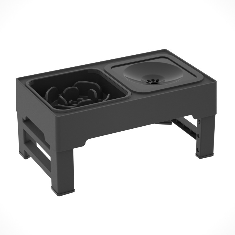 Dog Double Bowls Stainless Stand Adjustable Height - Image 5