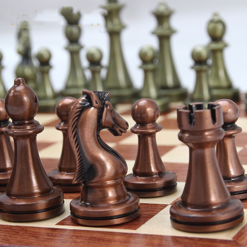 Chess European Metal Alloy Competitive Educational Toy Folding Board - Image 2