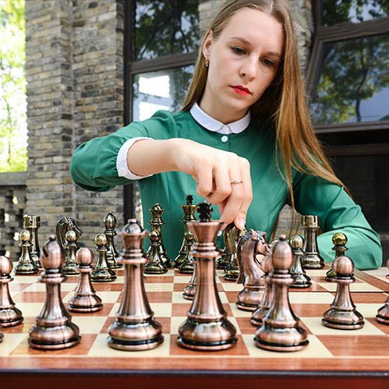 Chess European Metal Alloy Competitive Educational Toy Folding Board